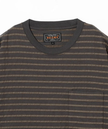 BEAMS PLUS / 立體織紋長袖口袋T恤
