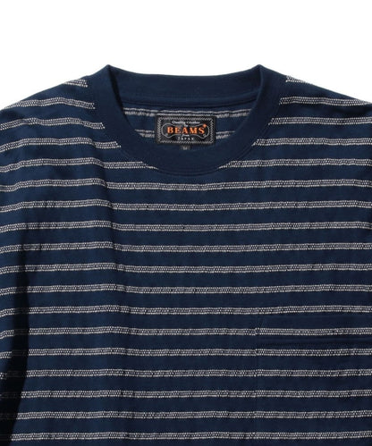 BEAMS PLUS / 立體織紋長袖口袋T恤