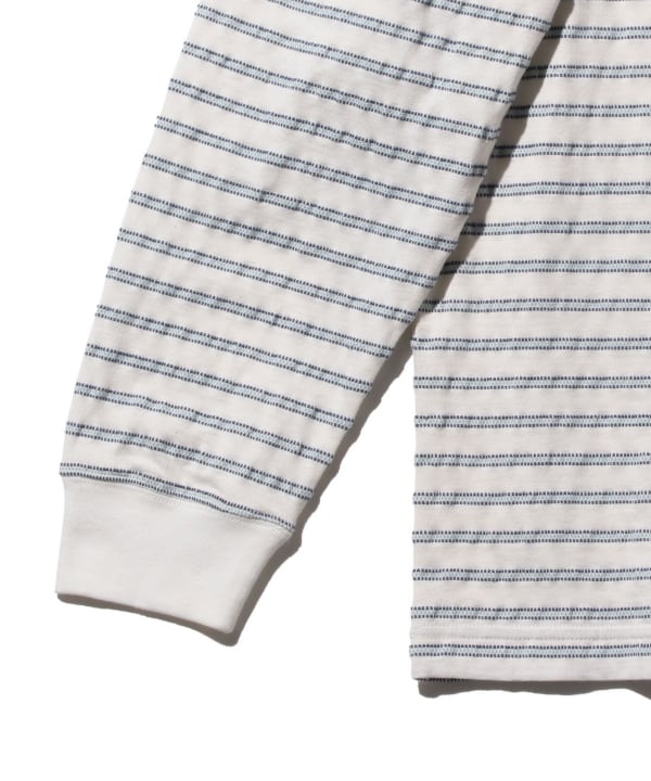 BEAMS PLUS / 立體織紋長袖口袋T恤