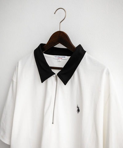 U.S. POLO ASSN. / 半拉鍊刺繡短袖 Polo 衫