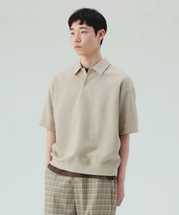 BEAMS HEART / 亞麻 速乾 POLO 衫