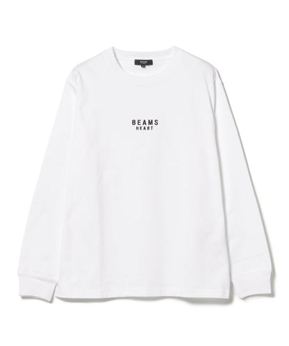 BEAMS HEART / 刺繡標識厚磅長袖T恤