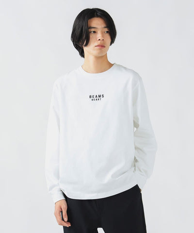 BEAMS HEART / 有機棉品牌刺繡長袖T恤