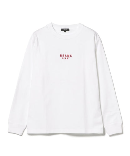 BEAMS HEART / 刺繡標識厚磅長袖T恤