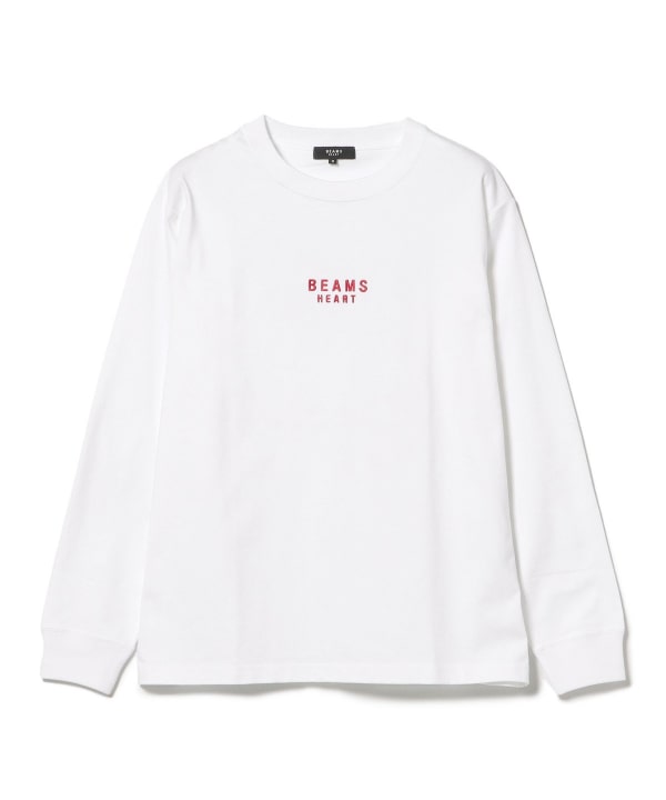 BEAMS HEART / 刺繡標識厚磅長袖T恤