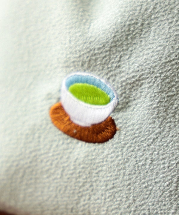 BEAMS JAPAN / 和菓子刺繡縮緬束口袋