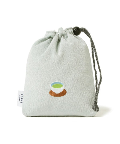 BEAMS JAPAN / 和菓子刺繡縮緬束口袋
