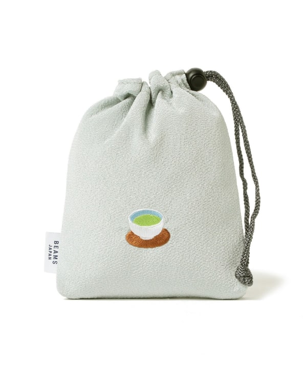 BEAMS JAPAN / 和菓子刺繡縮緬束口袋