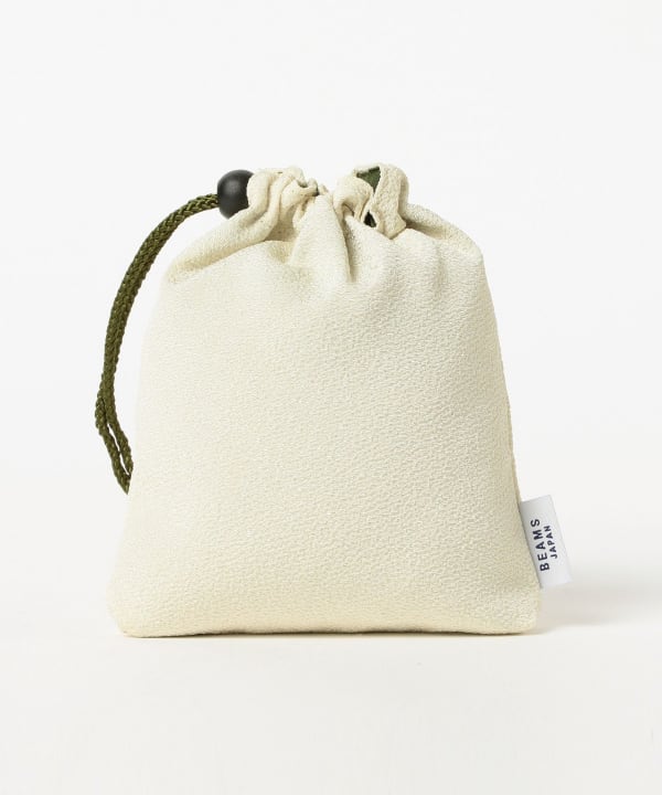 BEAMS JAPAN / 和菓子刺繡縮緬束口袋