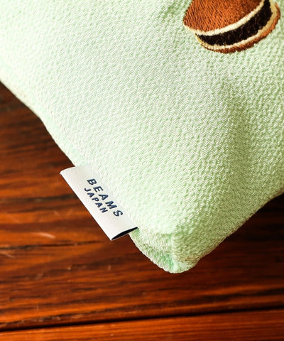BEAMS JAPAN / 和菓子刺繡縮緬束口袋