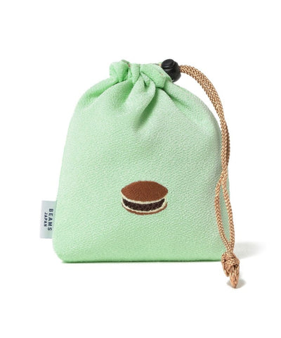 BEAMS JAPAN / 和菓子刺繡縮緬束口袋