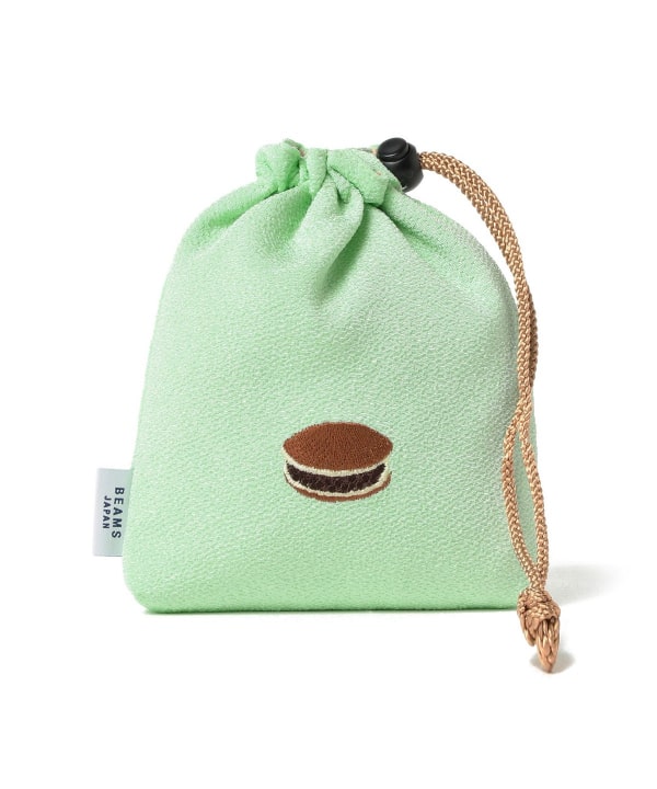BEAMS JAPAN / 和菓子刺繡縮緬束口袋