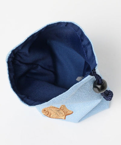 BEAMS JAPAN / 和菓子刺繡縮緬束口袋