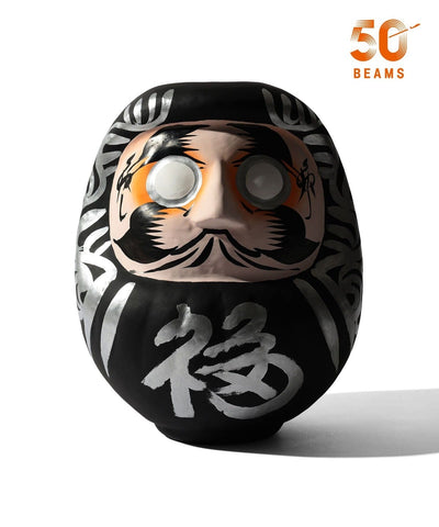白河だるま總本舗 × BEAMS JAPAN / 墨黑鬍鬚文字達摩 35cm（日本聯名限定）