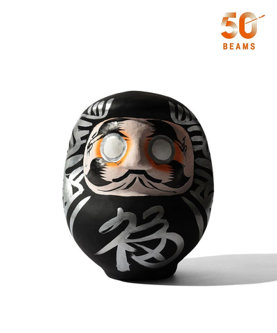 白河だるま總本舗 × BEAMS JAPAN / 墨黑鬍鬚文字達摩 25cm（日本聯名限定）
