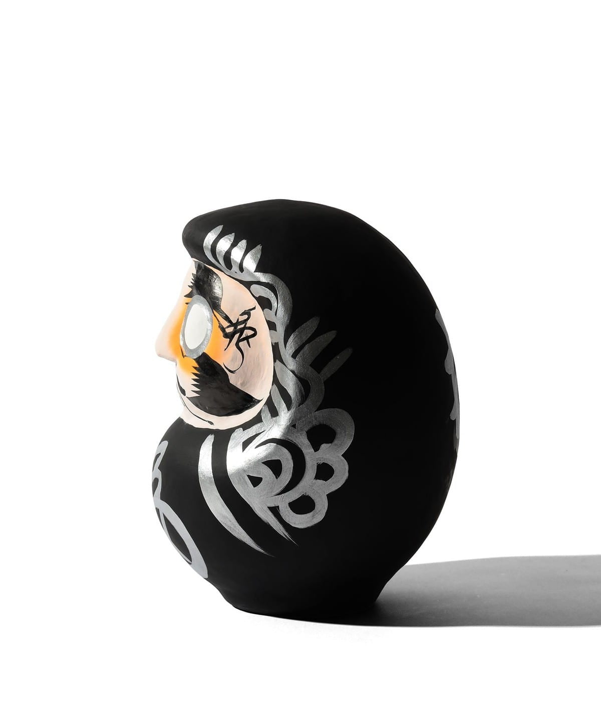 白河だるま總本舗 × BEAMS JAPAN / 墨黑鬍鬚文字達摩 25cm（日本聯名限定）