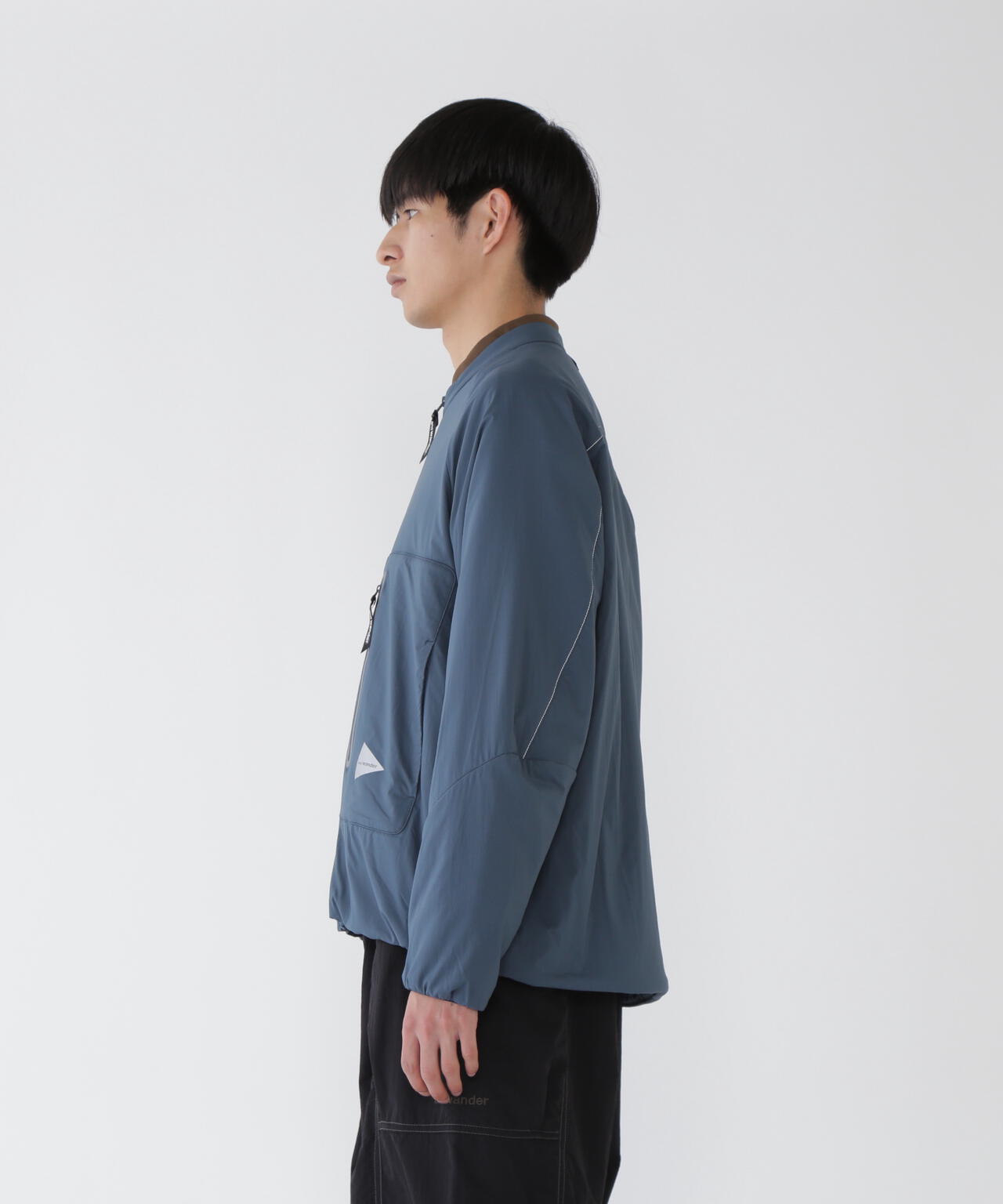 and wander alpha AIR collarless jacket / 無領輕量保溫外套