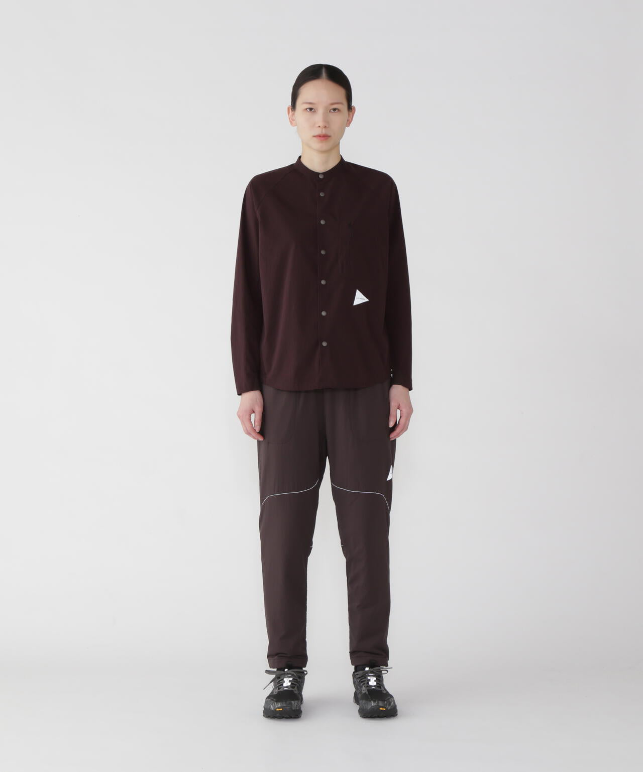 and wander fleece base band collar shirt / 輕量保暖立領襯衫