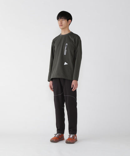 and wander hybrid warm pocket LS T / 保暖機能口袋長袖T恤