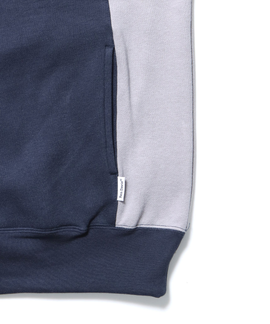 現貨供應，灰藍M，BEN DAVIS PIPING HALF ZIP SWEAT / Y2K立領衫