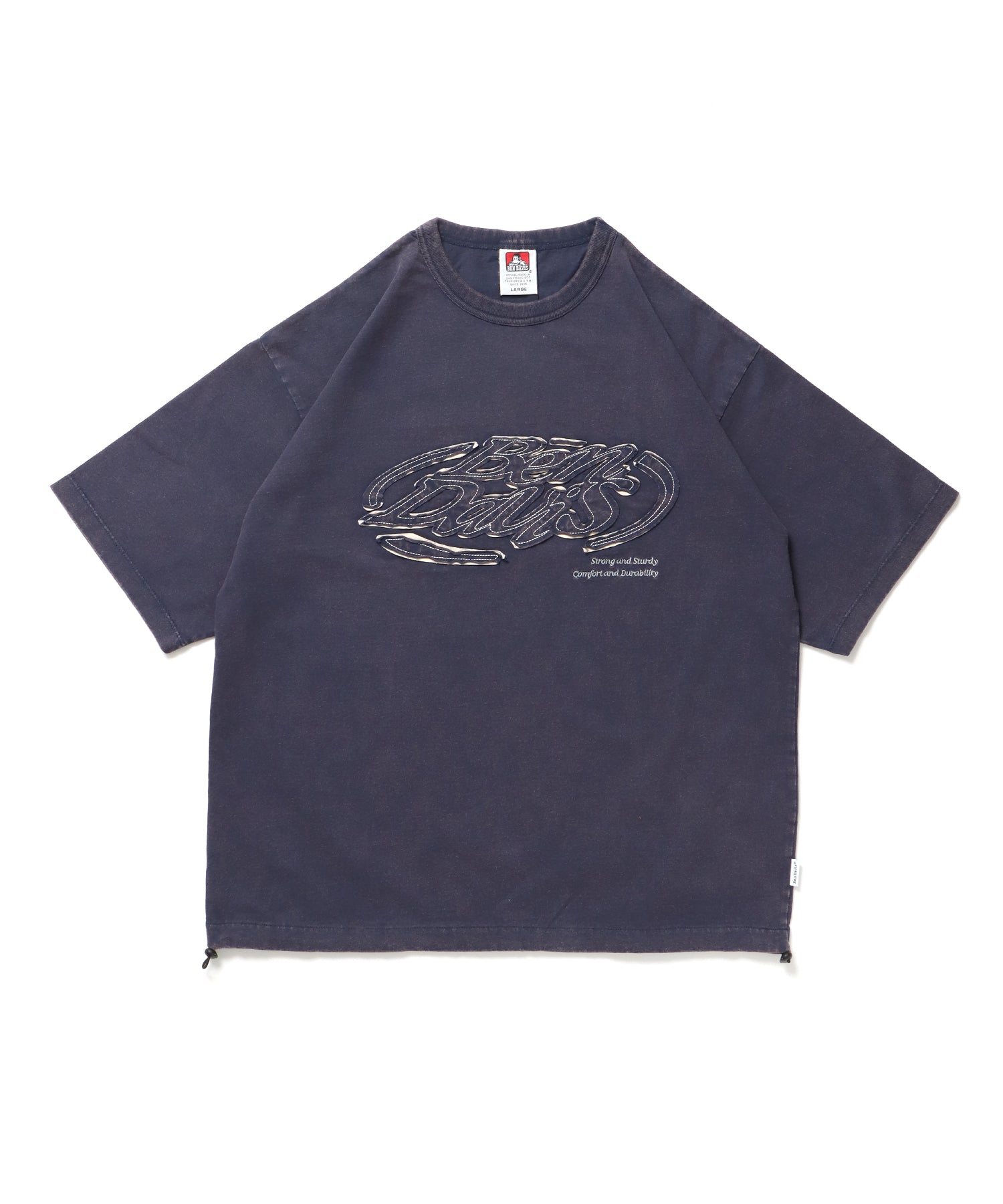 BEN DAVIS WHITE LABEL OVAL VNTG DRAW STRING TEE / 標誌 短袖T恤