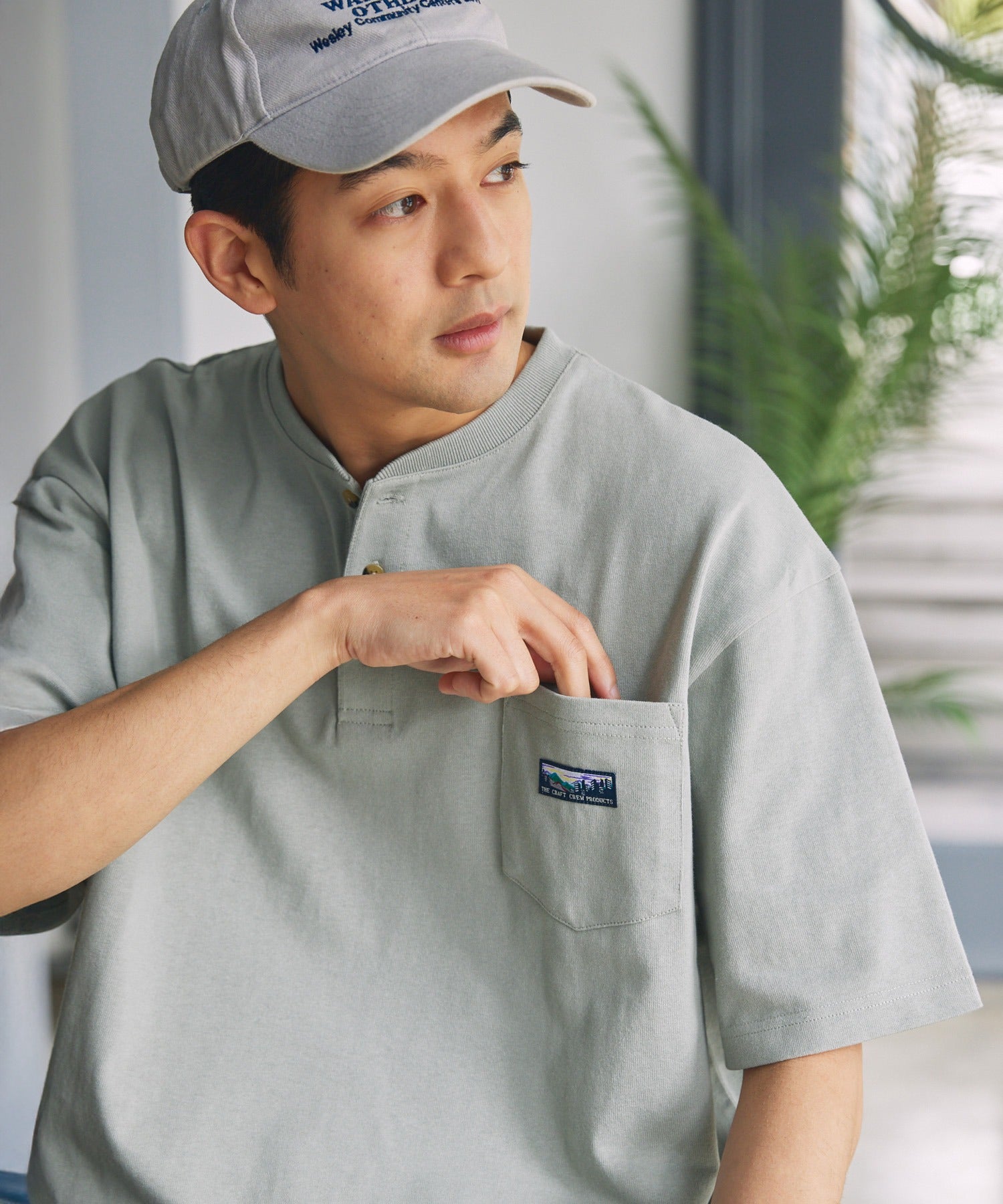 THE CRAFT CREW PRODUCTS / 抗菌防臭 重磅棉質 亨利領 短袖T恤