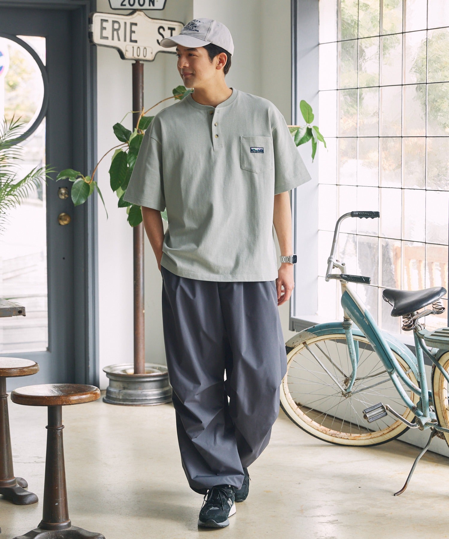 THE CRAFT CREW PRODUCTS / 抗菌防臭 重磅棉質 亨利領 短袖T恤