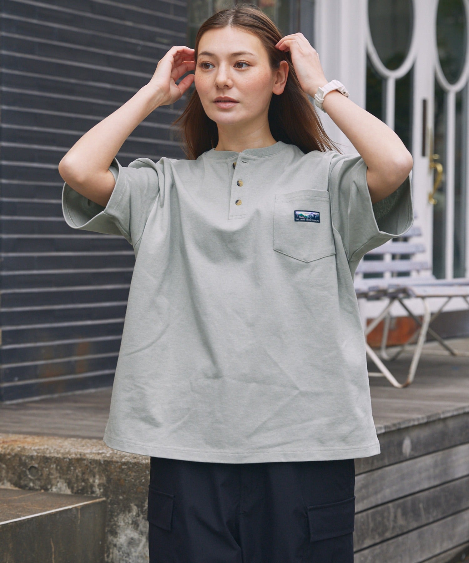 THE CRAFT CREW PRODUCTS / 抗菌防臭 重磅棉質 亨利領 短袖T恤