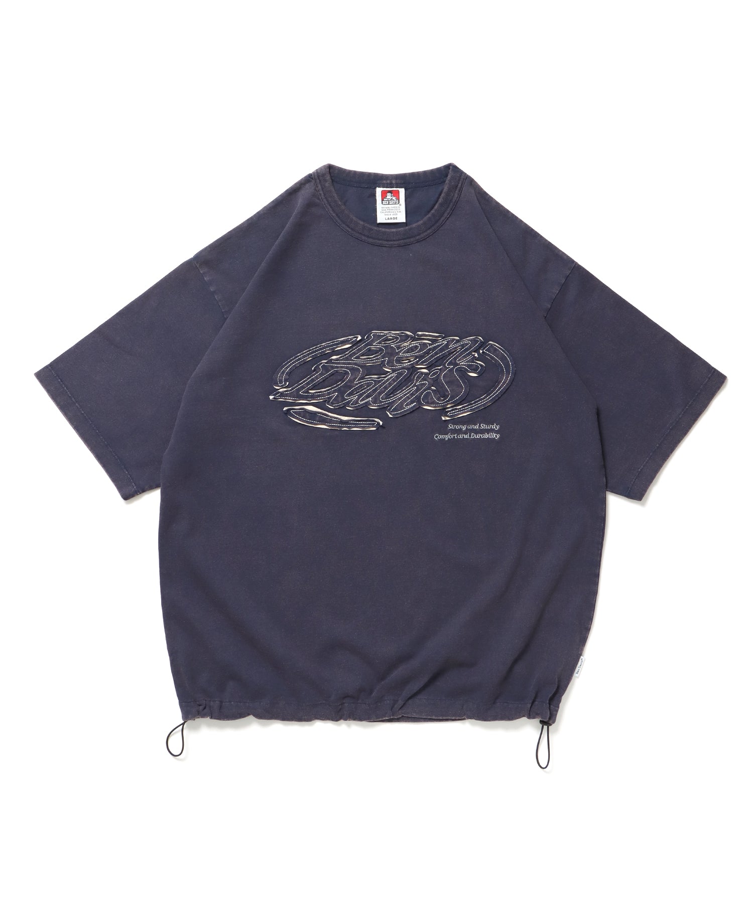 BEN DAVIS WHITE LABEL OVAL VNTG DRAW STRING TEE / 標誌 短袖T恤