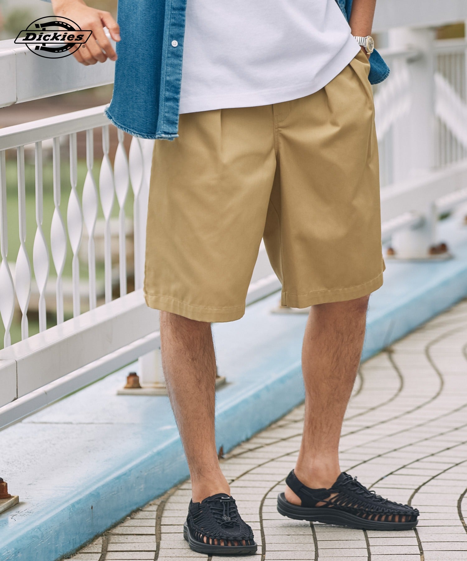 DICKIES / 別注 TC 斜紋雙摺寬版短褲