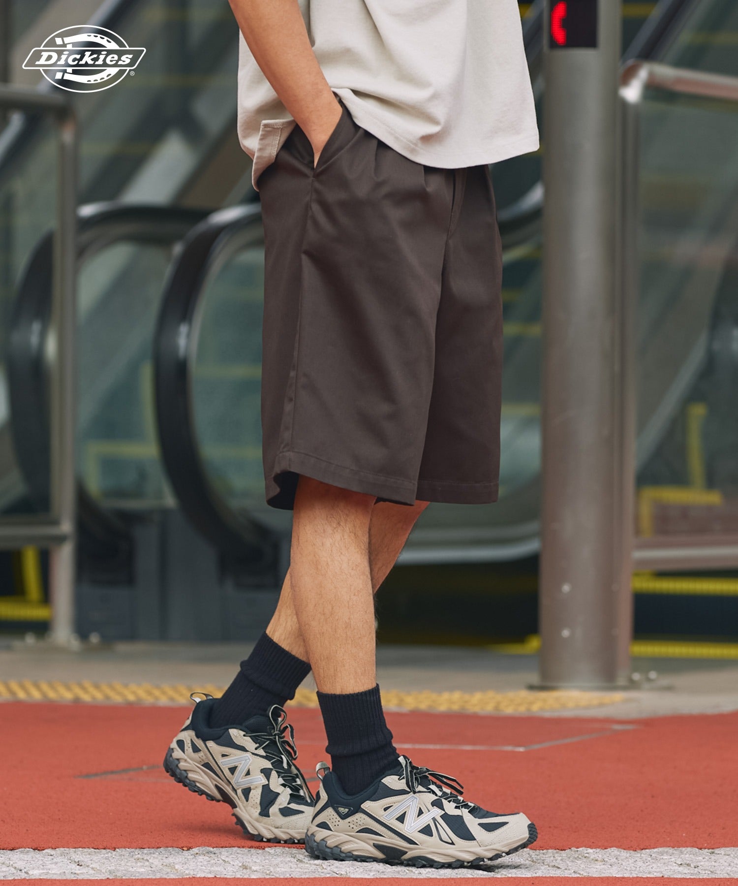 DICKIES / 別注 TC 斜紋雙摺寬版短褲