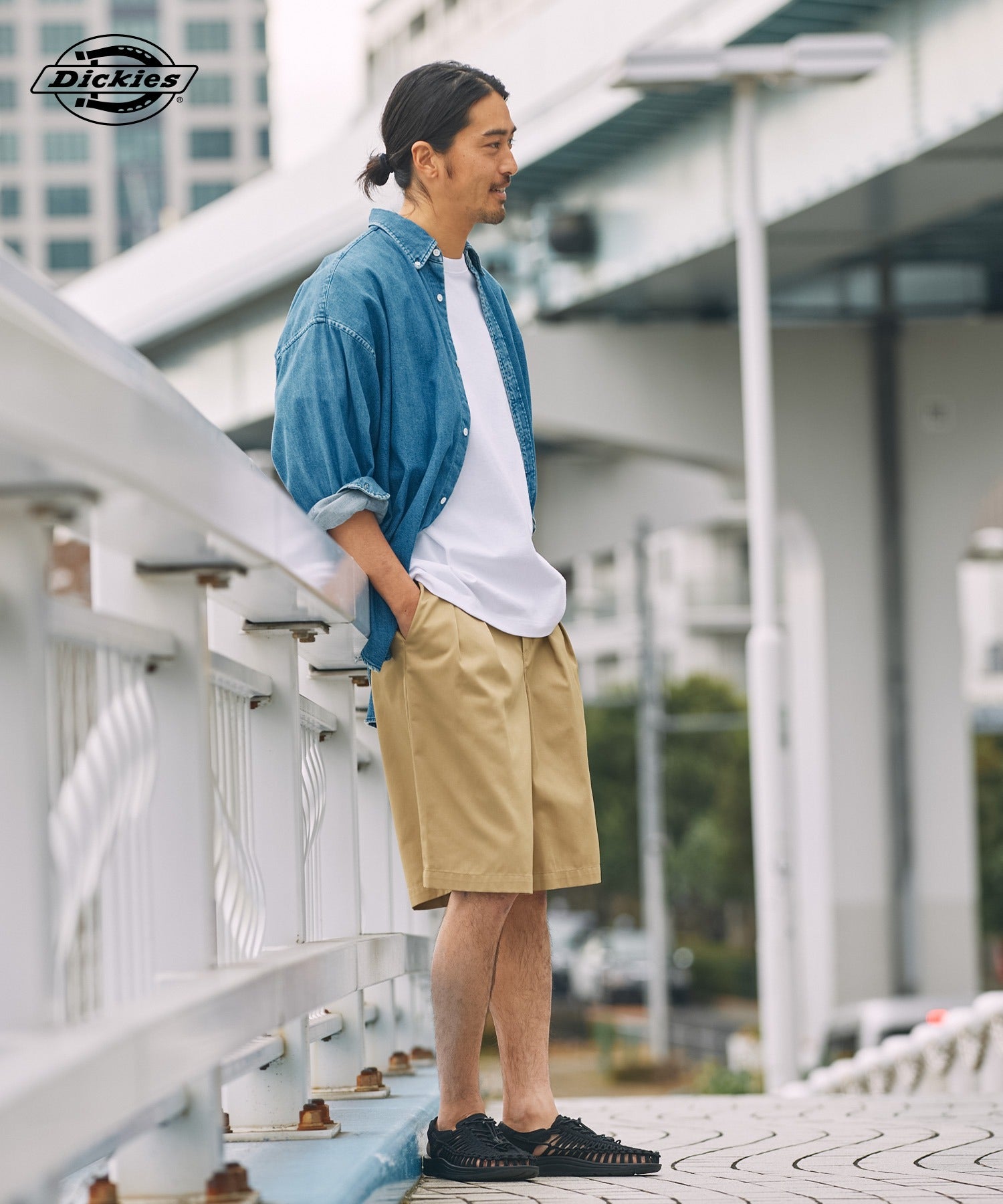 DICKIES / 別注 TC 斜紋雙摺寬版短褲