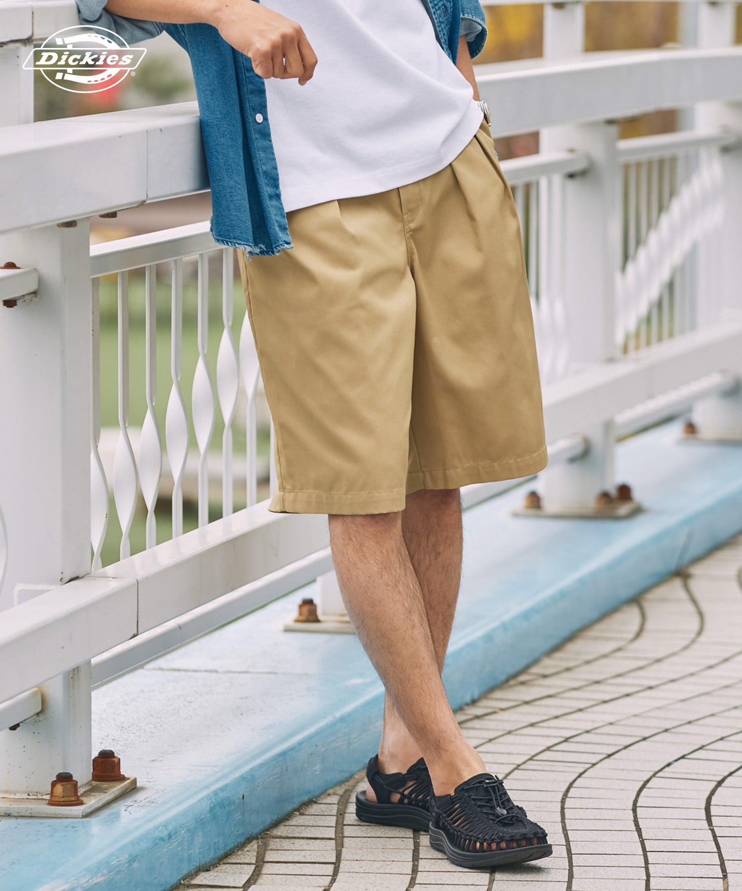 DICKIES / 別注 TC 斜紋雙摺寬版短褲