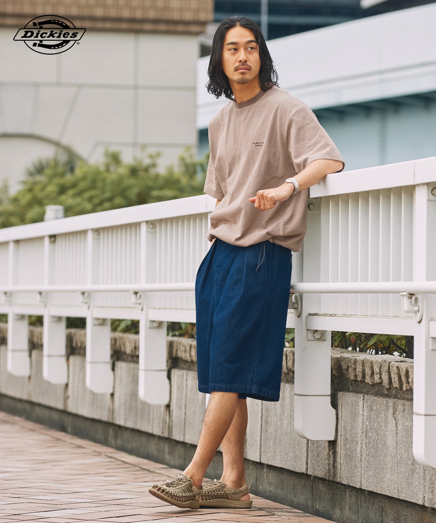 DICKIES / 別注 TC 斜紋雙摺寬版短褲