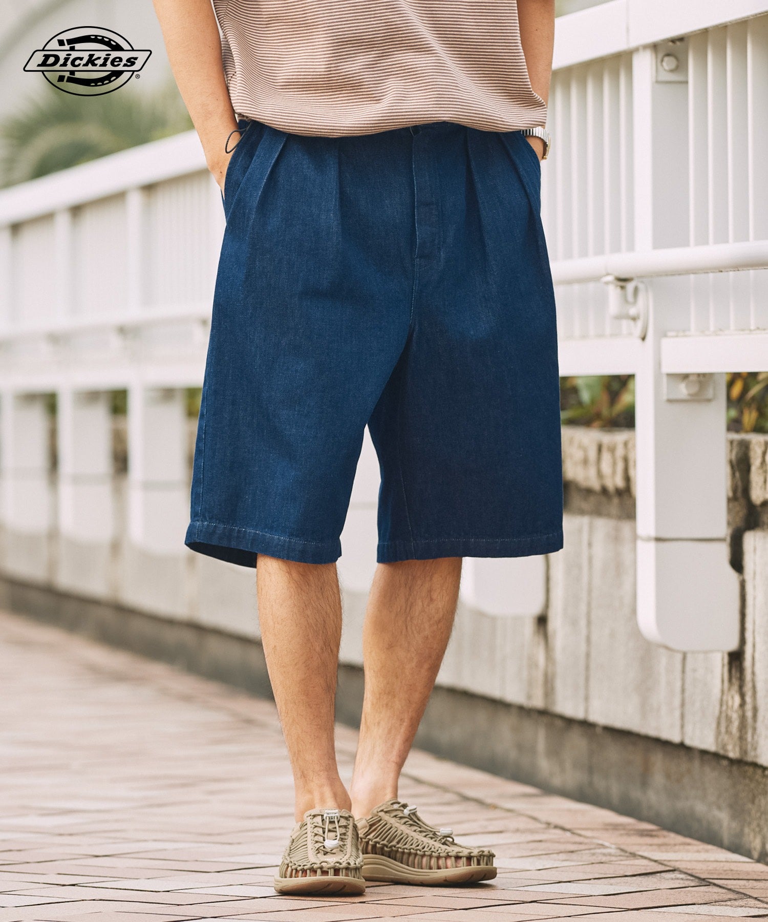 DICKIES / 別注 TC 斜紋雙摺寬版短褲
