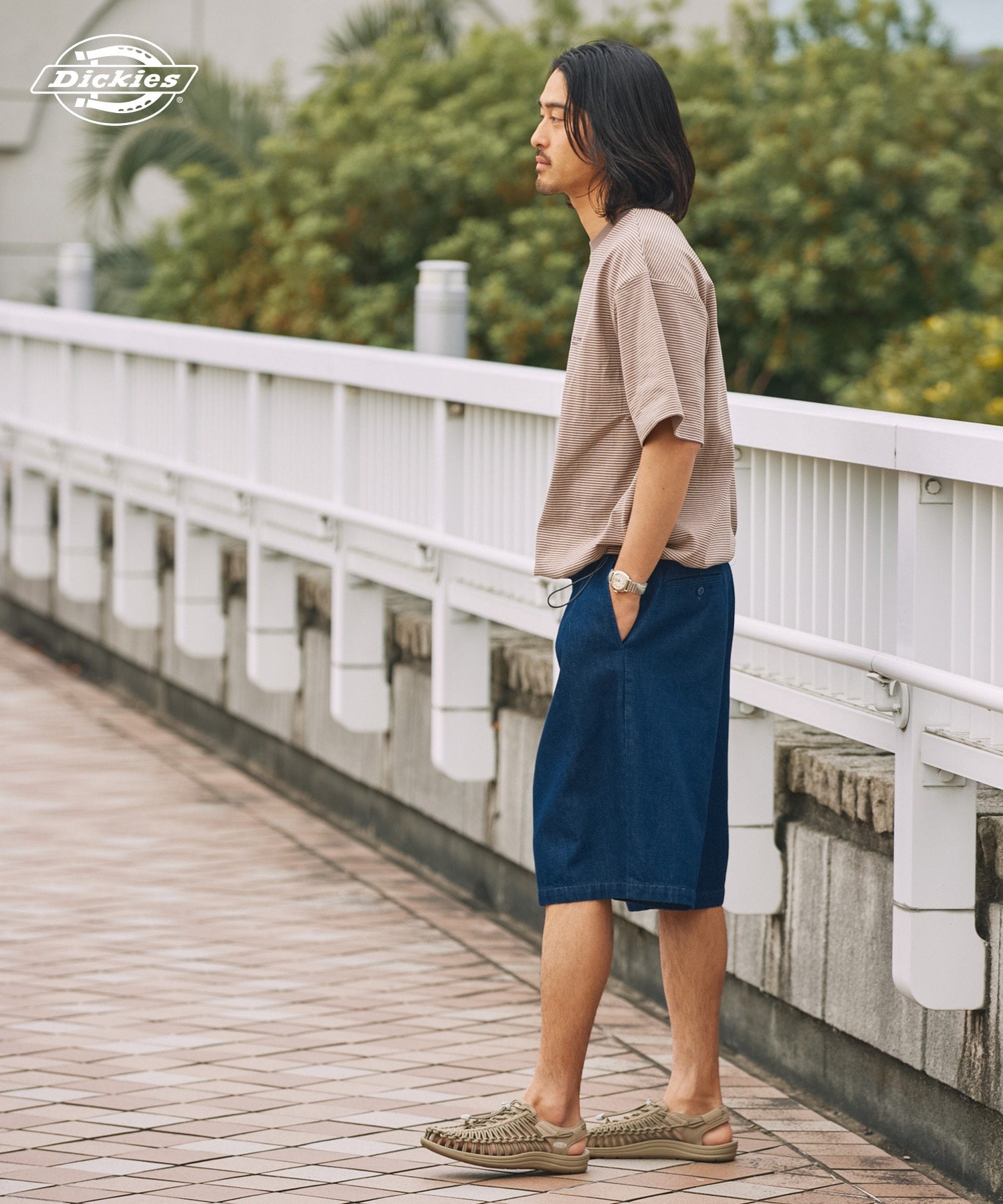 DICKIES / 別注 TC 斜紋雙摺寬版短褲
