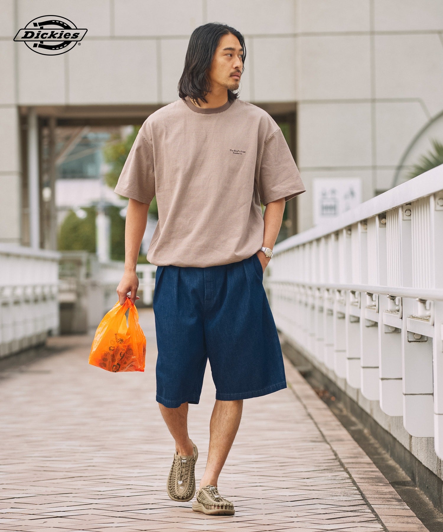 DICKIES / 別注 TC 斜紋雙摺寬版短褲
