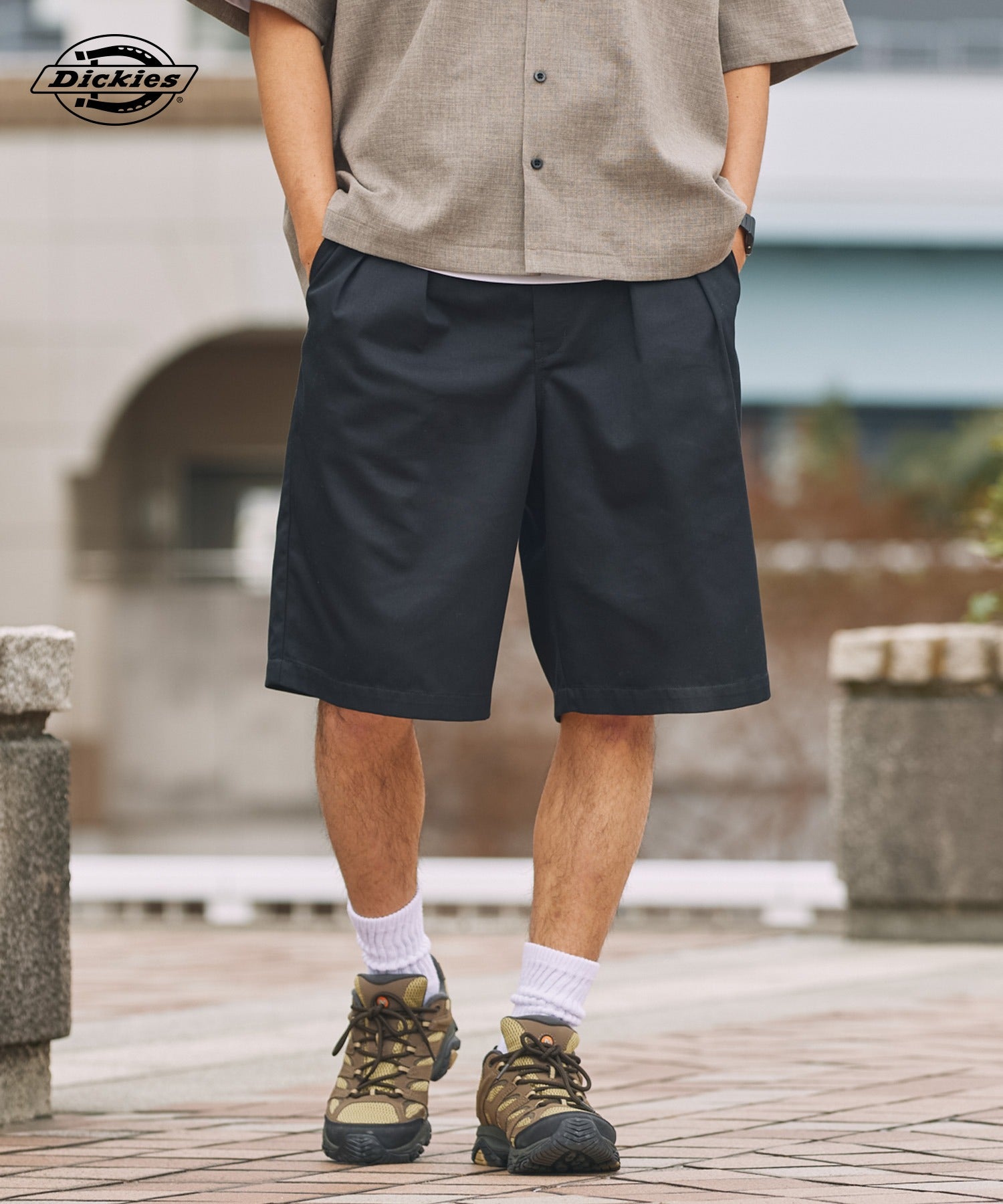 DICKIES / 別注 TC 斜紋雙摺寬版短褲