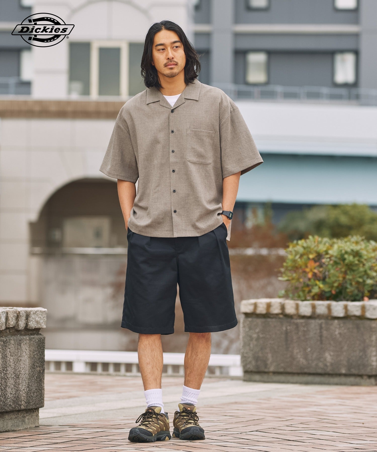 DICKIES / 別注 TC 斜紋雙摺寬版短褲