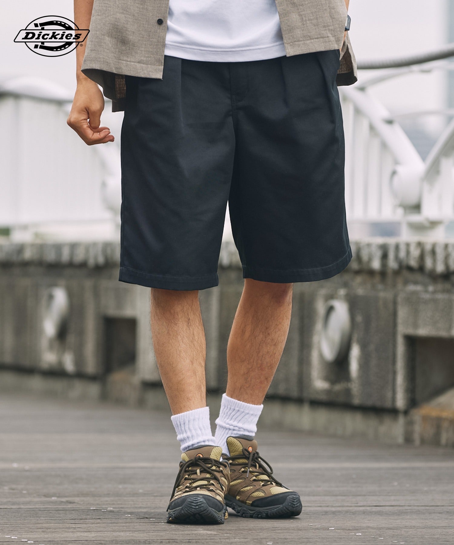 DICKIES / 別注 TC 斜紋雙摺寬版短褲