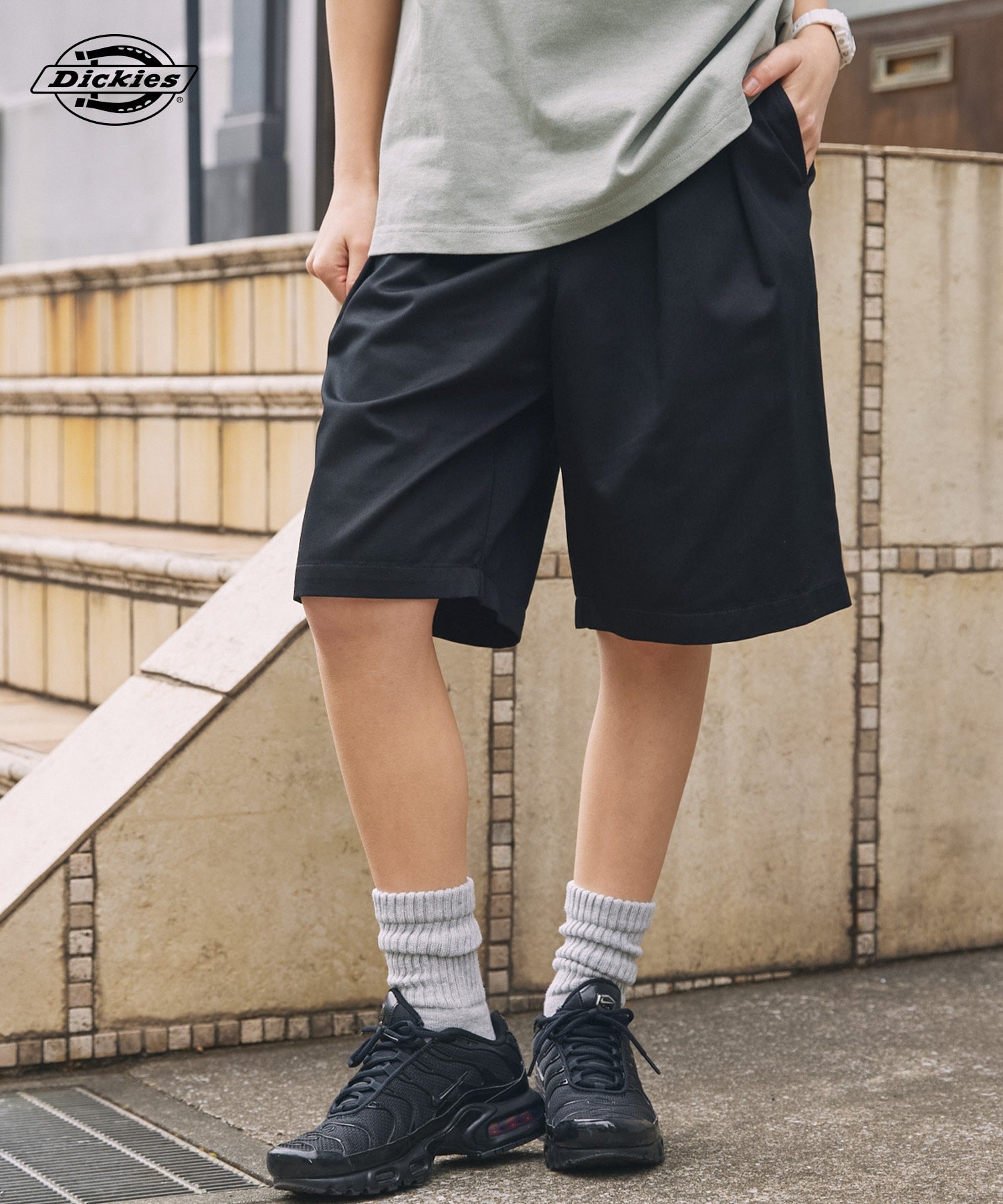 DICKIES / 別注 TC 斜紋雙摺寬版短褲