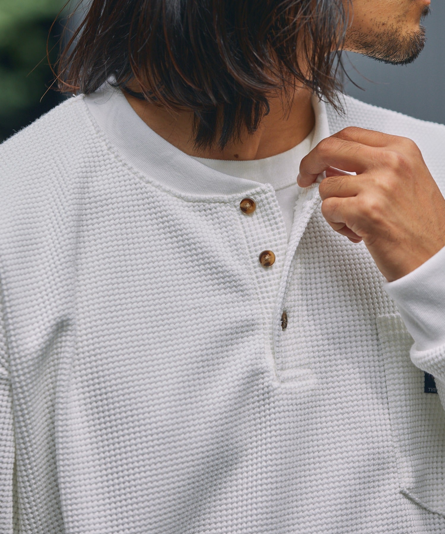 THE CRAFT CREW PRODUCTS / 抗菌 華夫格 亨利領 長袖T恤