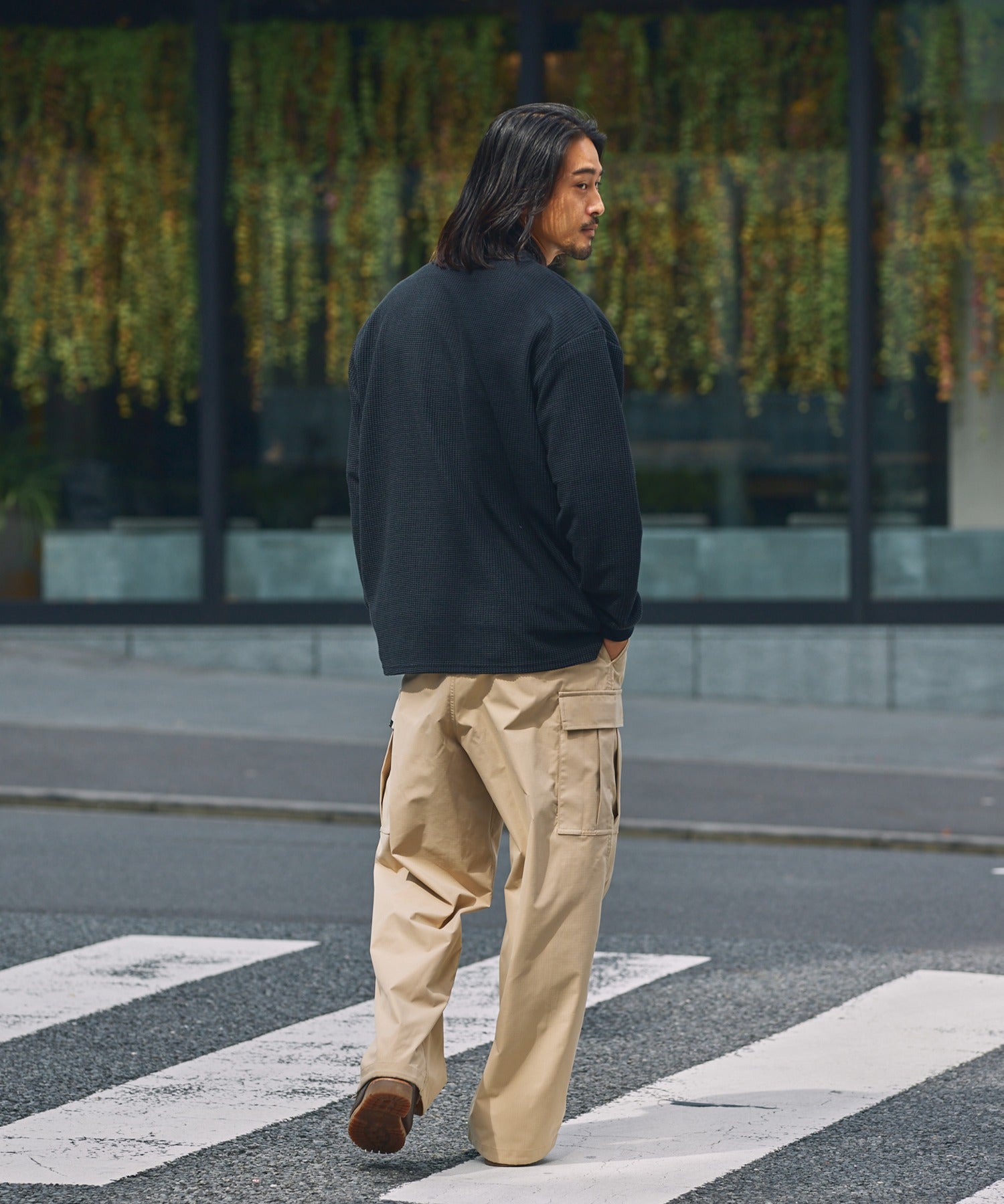 THE CRAFT CREW PRODUCTS / 抗菌 華夫格 亨利領 長袖T恤