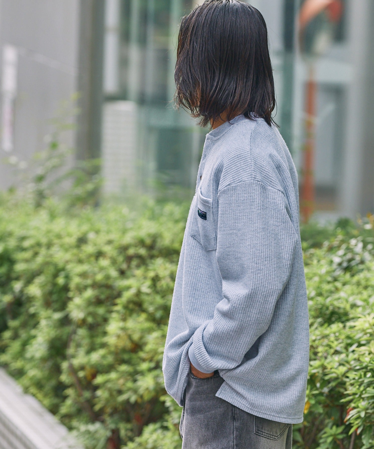 THE CRAFT CREW PRODUCTS / 抗菌 華夫格 亨利領 長袖T恤