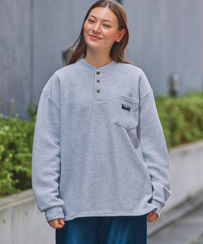 THE CRAFT CREW PRODUCTS / 抗菌 華夫格 亨利領 長袖T恤