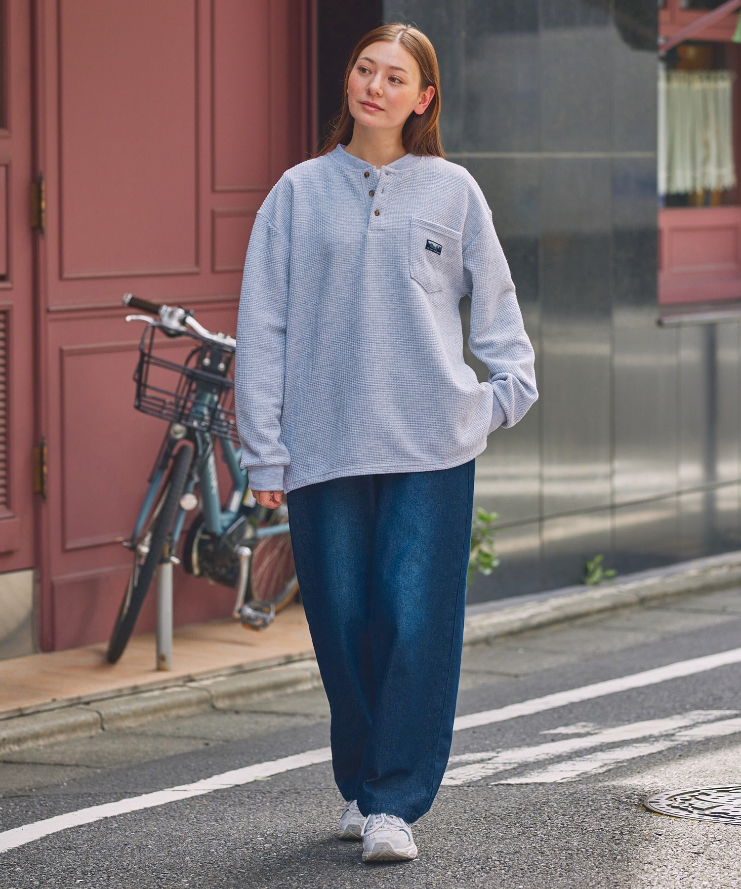 THE CRAFT CREW PRODUCTS / 抗菌 華夫格 亨利領 長袖T恤