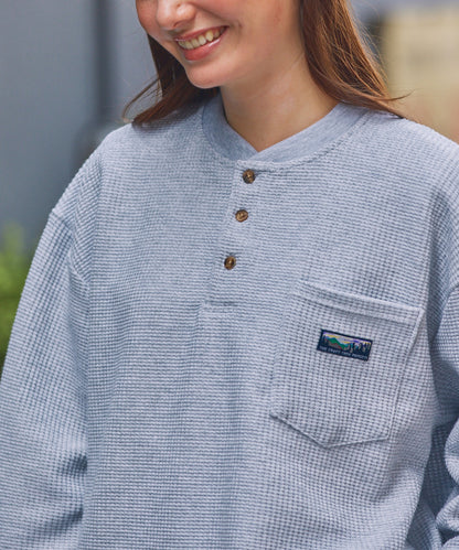 THE CRAFT CREW PRODUCTS / 抗菌 華夫格 亨利領 長袖T恤