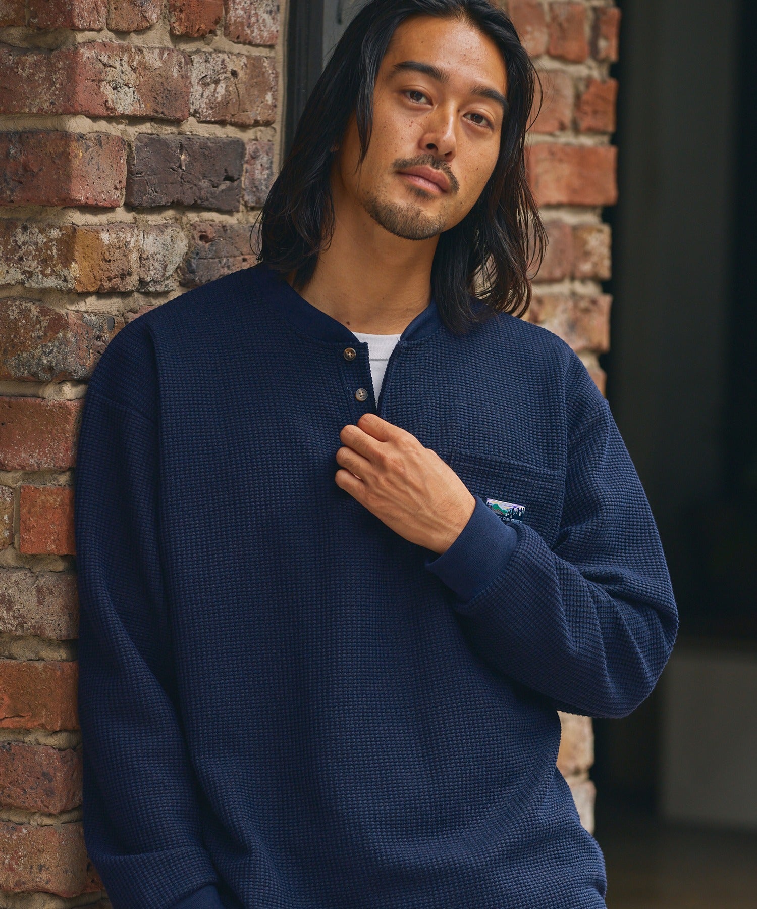 THE CRAFT CREW PRODUCTS / 抗菌 華夫格 亨利領 長袖T恤