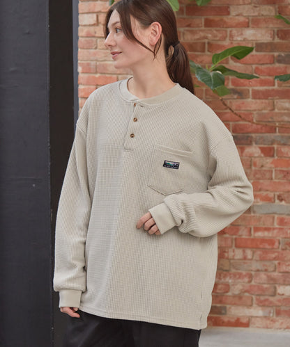 THE CRAFT CREW PRODUCTS / 抗菌 華夫格 亨利領 長袖T恤