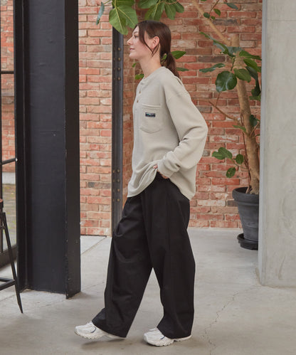 THE CRAFT CREW PRODUCTS / 抗菌 華夫格 亨利領 長袖T恤